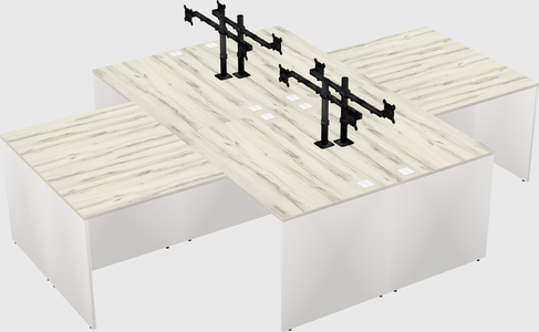Quad l-shaped office desks