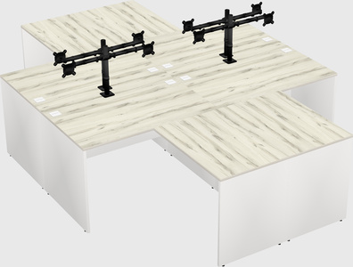 Quad l-shaped office desks