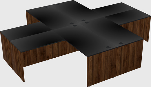 Quad l-shaped office desks