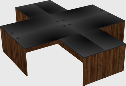 Quad l-shaped office desks