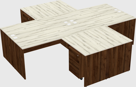 Quad l-shaped office desks
