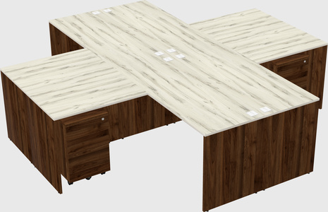 Quad l-shaped office desks