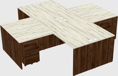 Quad l-shaped office desks