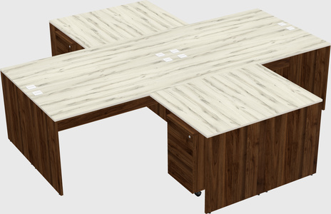 Quad l-shaped office desks