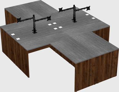 Quad l-shaped office desks