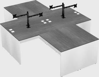 Quad l-shaped office desks