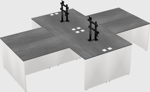 Quad l-shaped office desks