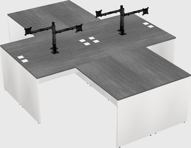 Quad l-shaped office desks