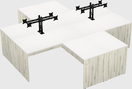 Quad l-shaped office desks