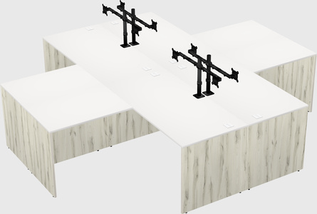 Quad l-shaped office desks