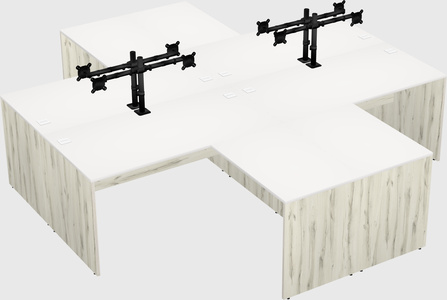 Quad l-shaped office desks