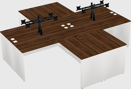 Quad l-shaped office desks