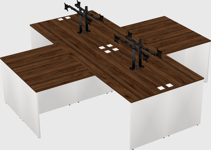 Quad l-shaped office desks