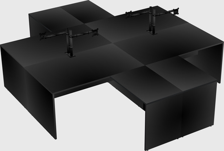 Quad l-shaped office desks