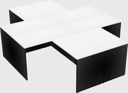 Quad l-shaped office desks