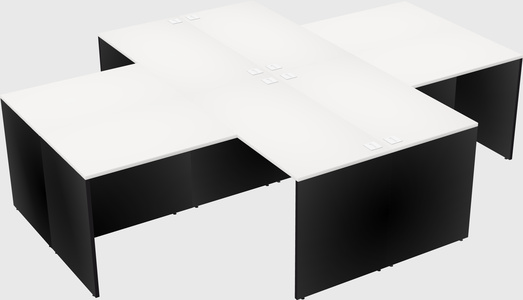 Quad l-shaped office desks