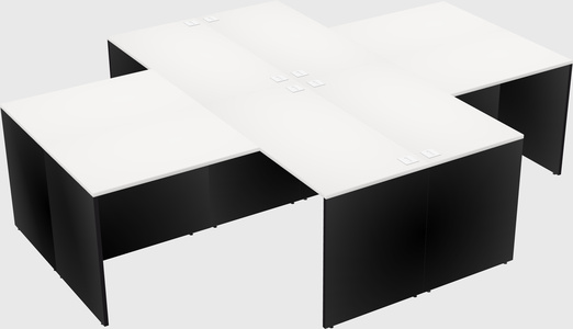 Quad l-shaped office desks