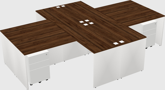 Quad l-shaped office desks
