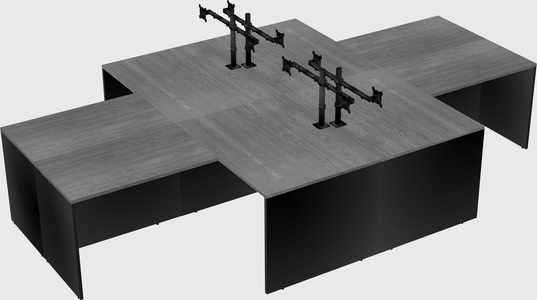 Quad l-shaped office desks