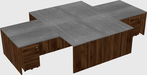 Quad l-shaped office desks
