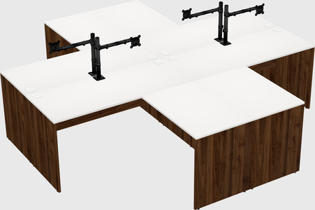 Quad l-shaped office desks