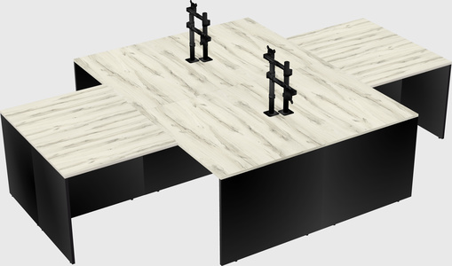 Quad l-shaped office desks
