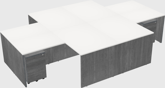 Quad l-shaped office desks
