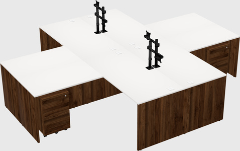 Quad l-shaped office desks