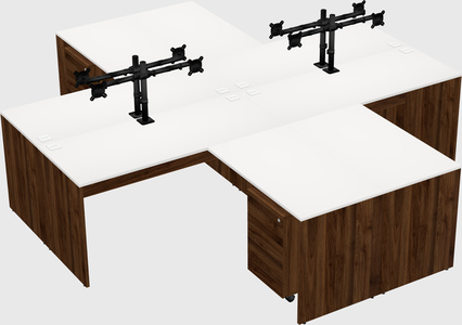 Quad l-shaped office desks