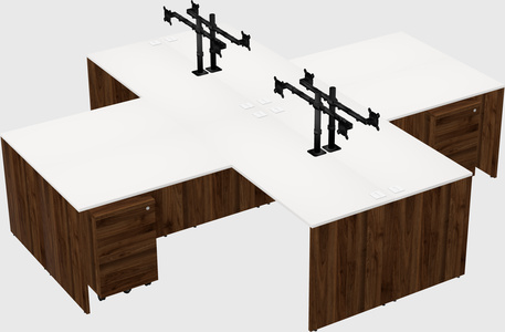 Quad l-shaped office desks