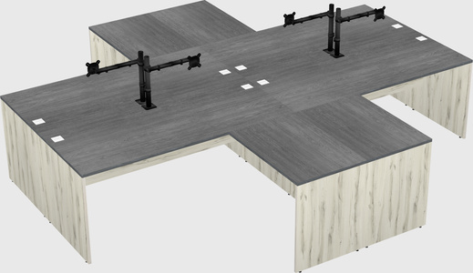 Quad l-shaped office desks