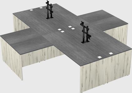 Quad l-shaped office desks