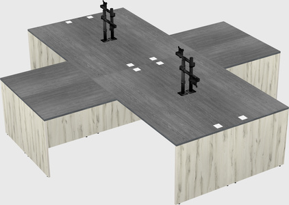 Quad l-shaped office desks