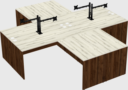 Quad l-shaped office desks