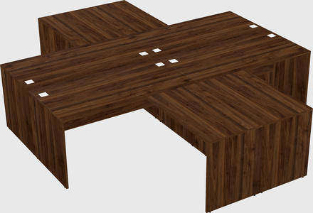Quad l-shaped office desks
