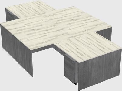 Quad l-shaped office desks