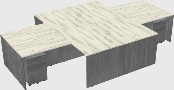 Quad l-shaped office desks