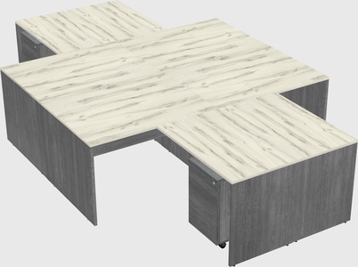 Quad l-shaped office desks