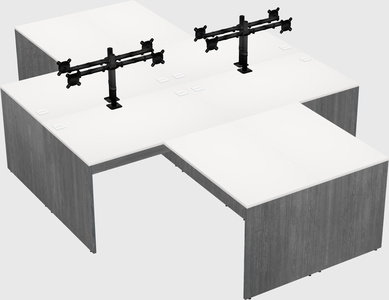 Quad l-shaped office desks