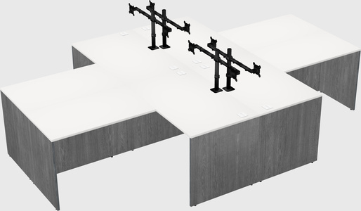 Quad l-shaped office desks