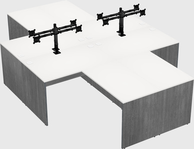 Quad l-shaped office desks
