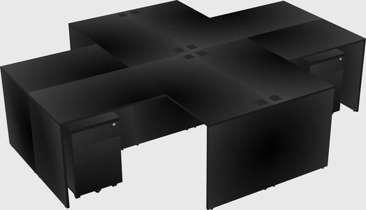 Quad l-shaped office desks