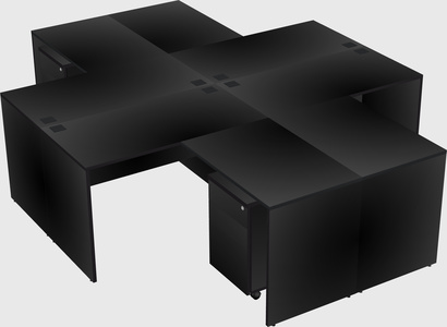 Quad l-shaped office desks