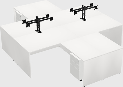Quad l-shaped office desks
