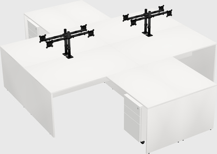 Quad l-shaped office desks