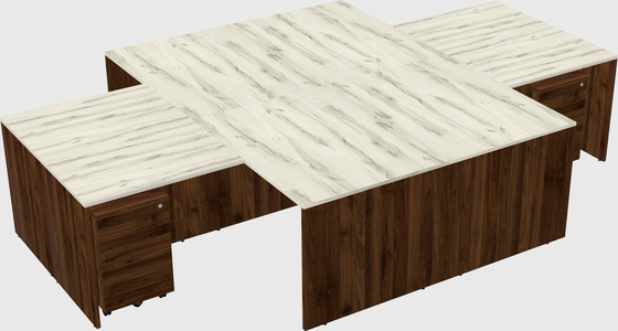 Quad l-shaped office desks