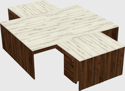 Quad l-shaped office desks