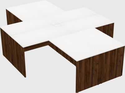Quad l-shaped office desks