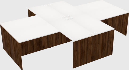 Quad l-shaped office desks