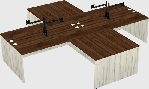 Quad l-shaped office desks